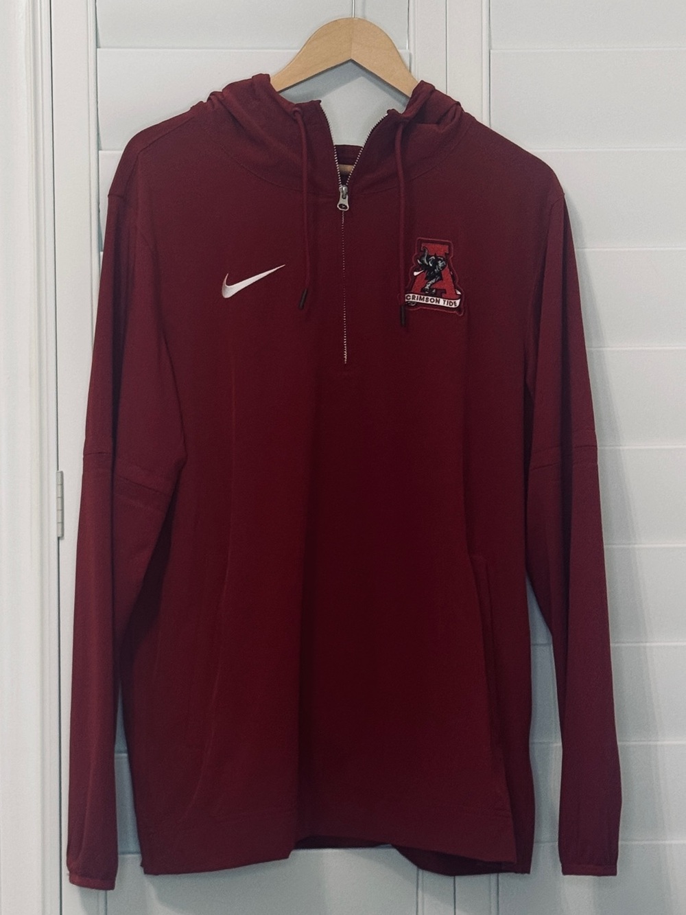 Nike Alabama Crimson Tide Anorak 1/2 Zip Hooded Jacket Size Medium
